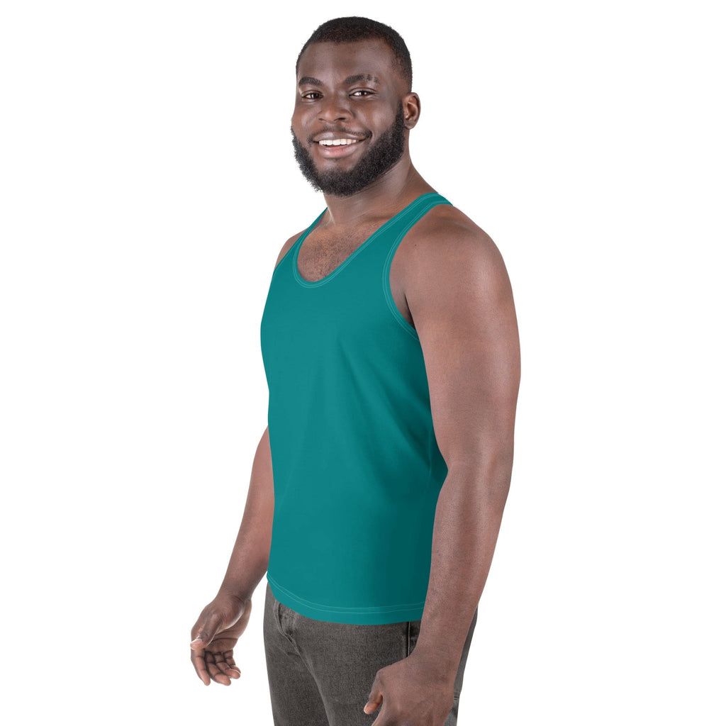 Mens Stretch Fit Tank Top - Dark Teal Green-1