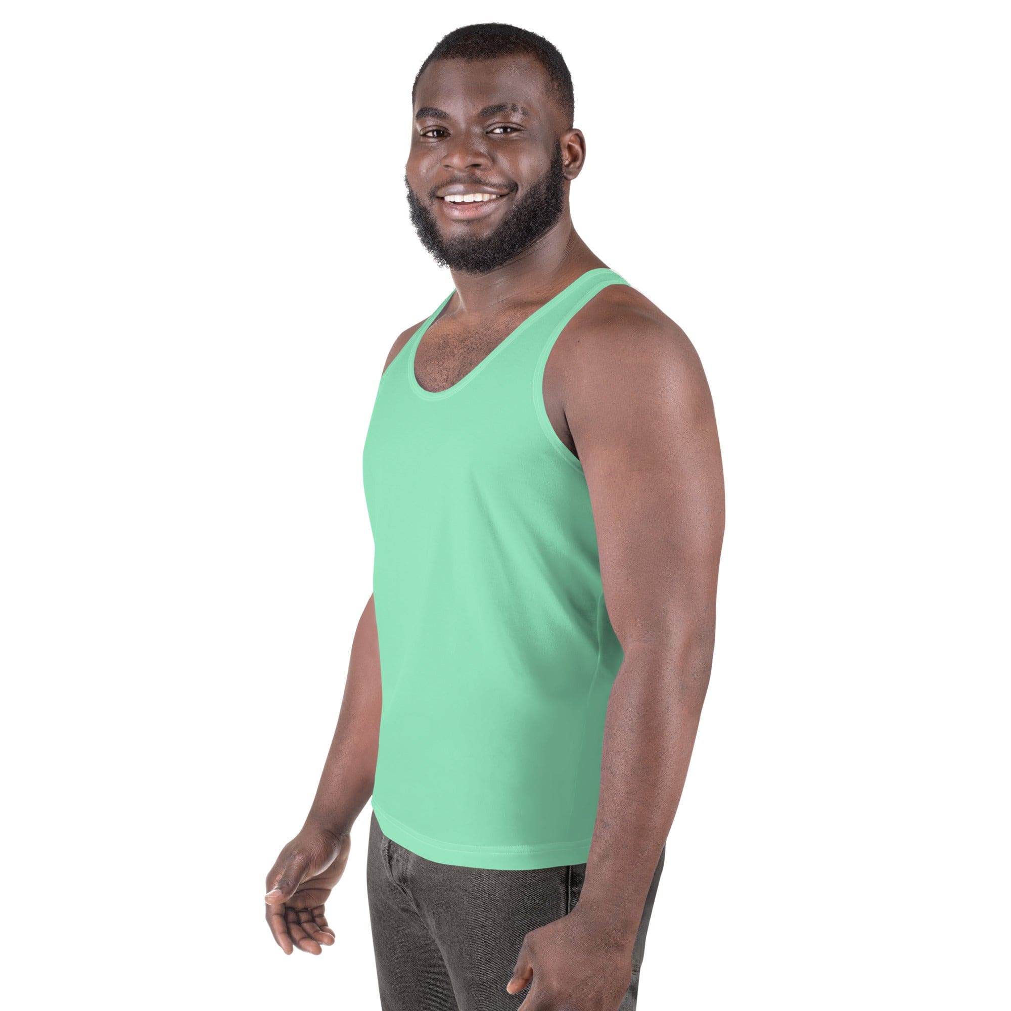 Mens Stretch Fit Tank Top - Seafoam Green-1