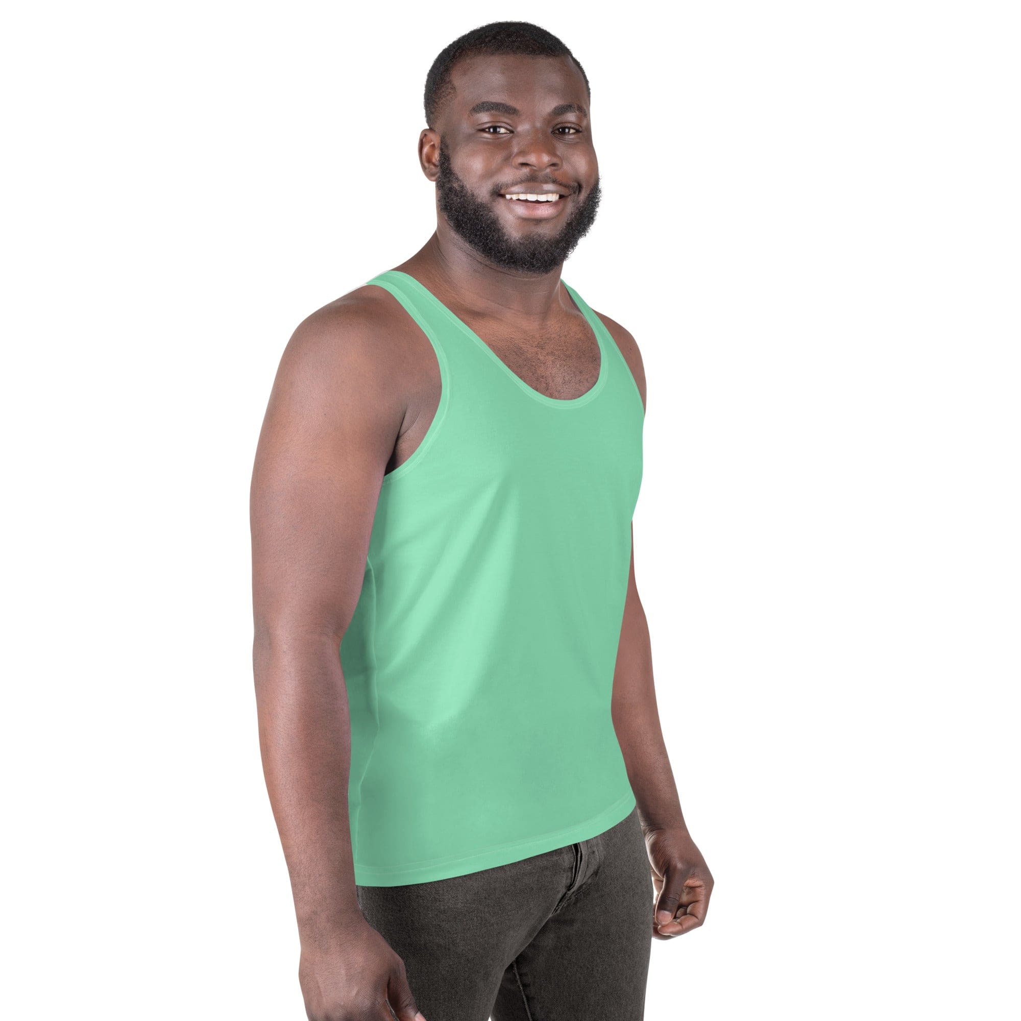 Mens Stretch Fit Tank Top - Seafoam Green-2