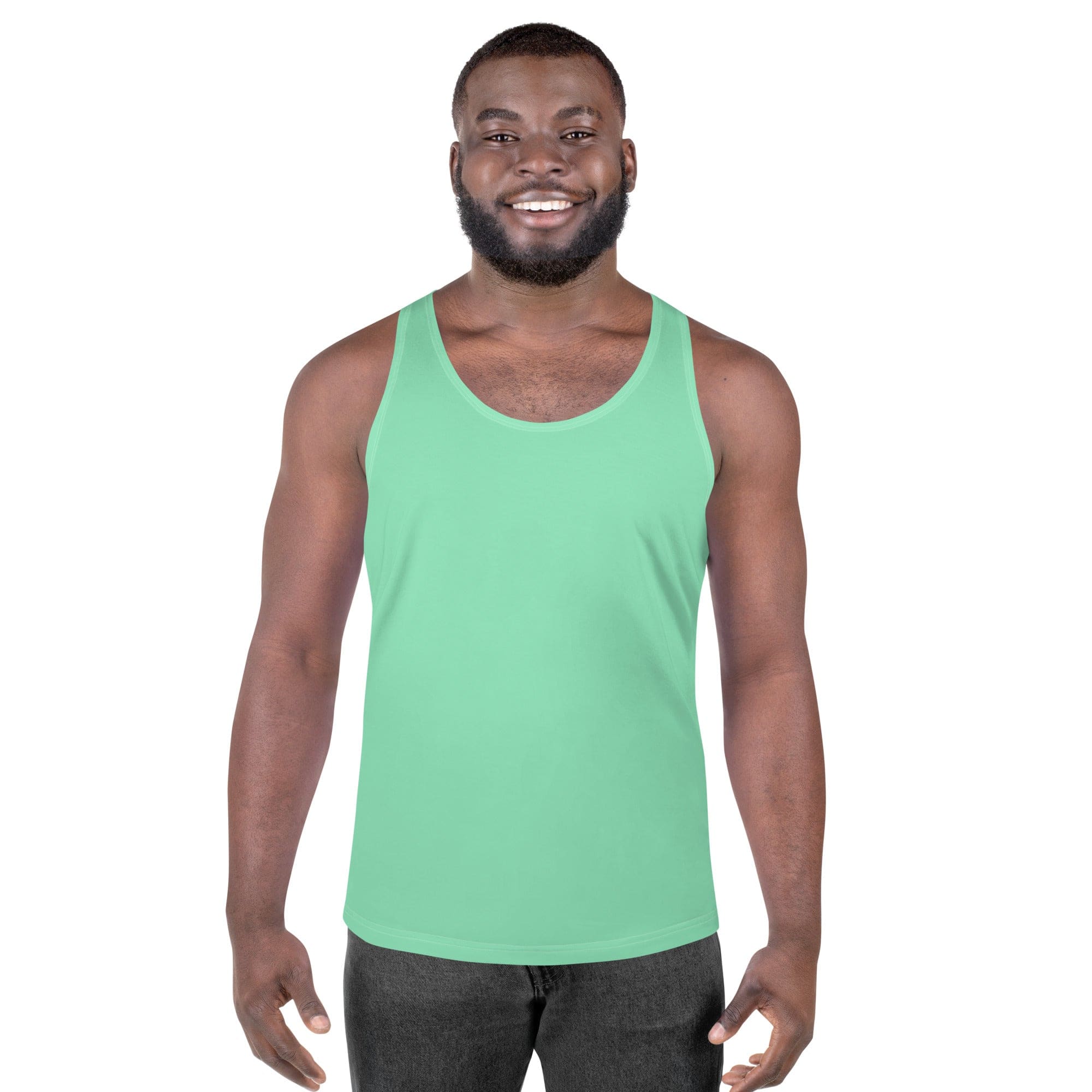 Mens Stretch Fit Tank Top - Seafoam Green-0