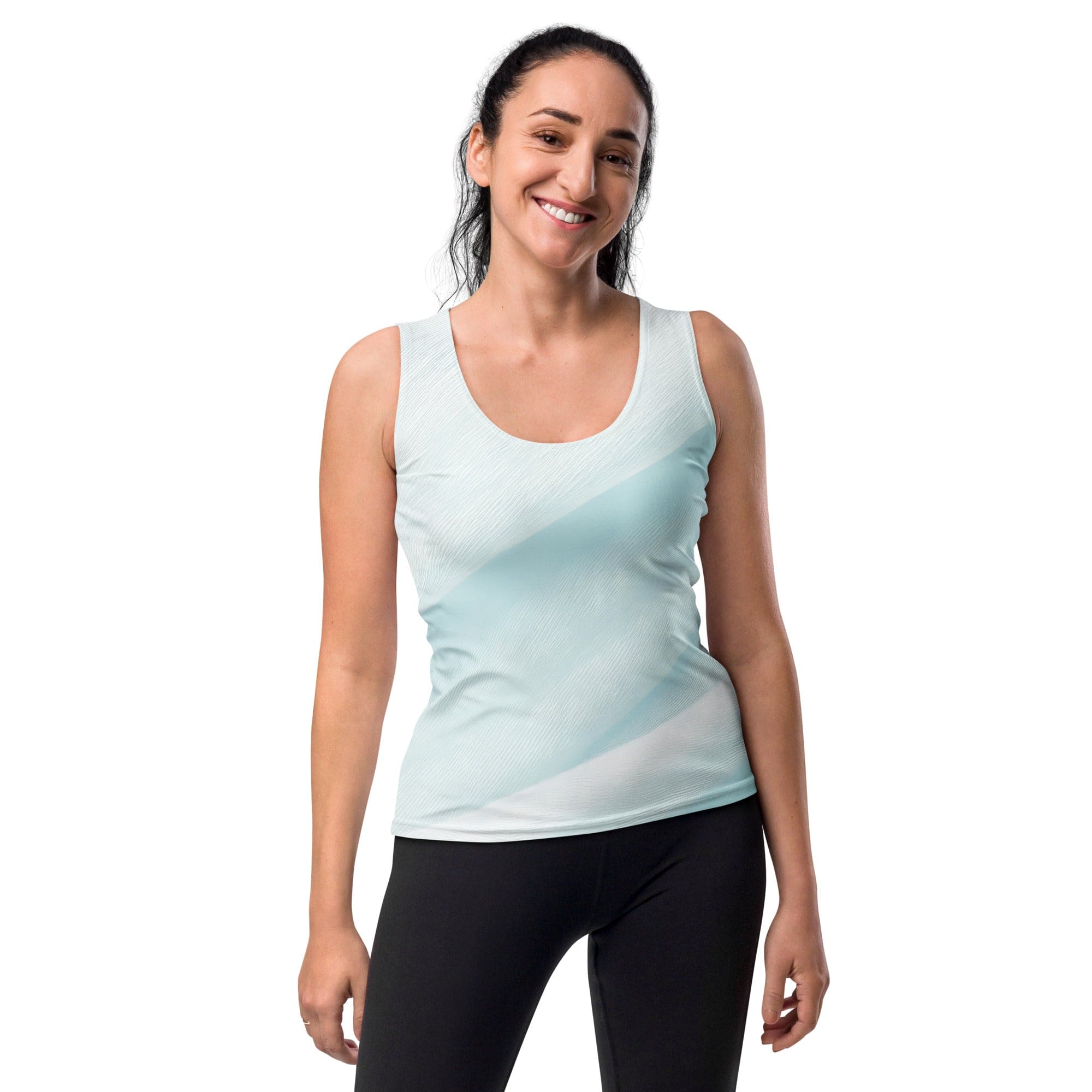 Womens Stretch Fit Tank Top - Pastel Blue Swirl-0