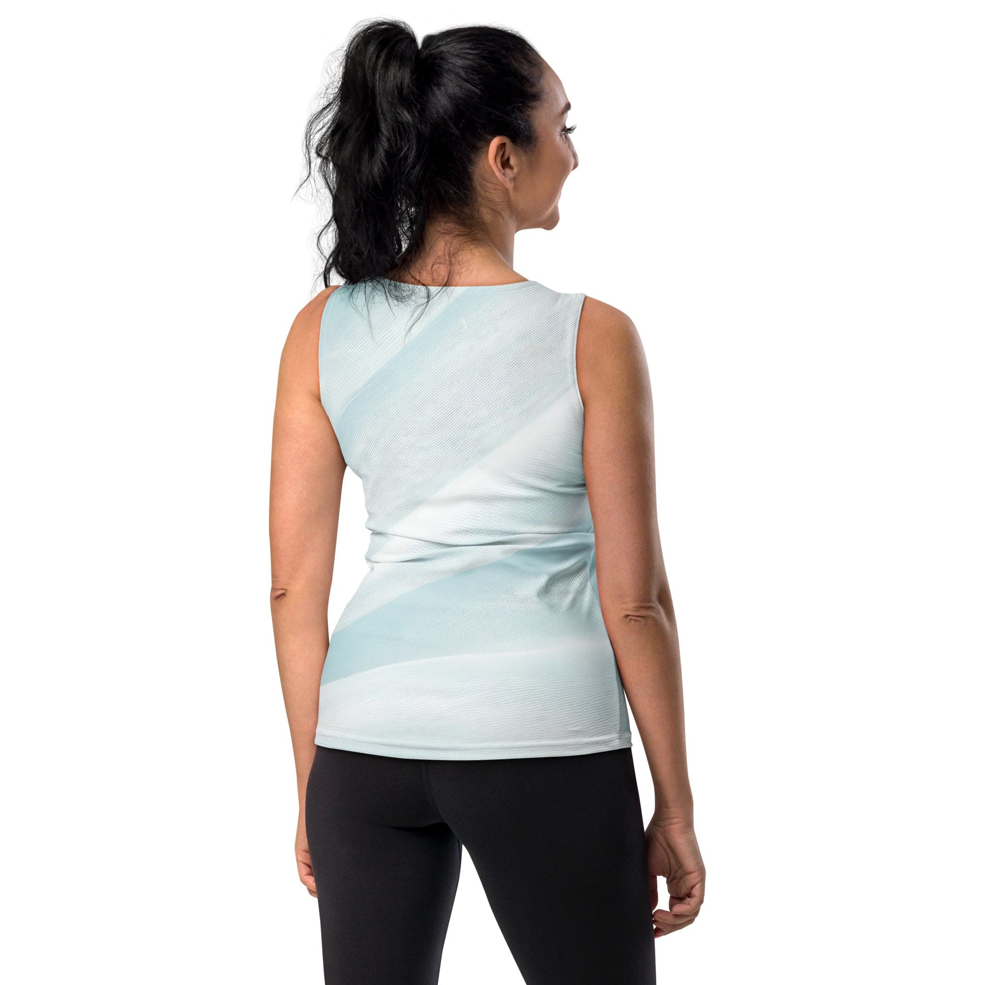 Womens Stretch Fit Tank Top - Pastel Blue Swirl-1