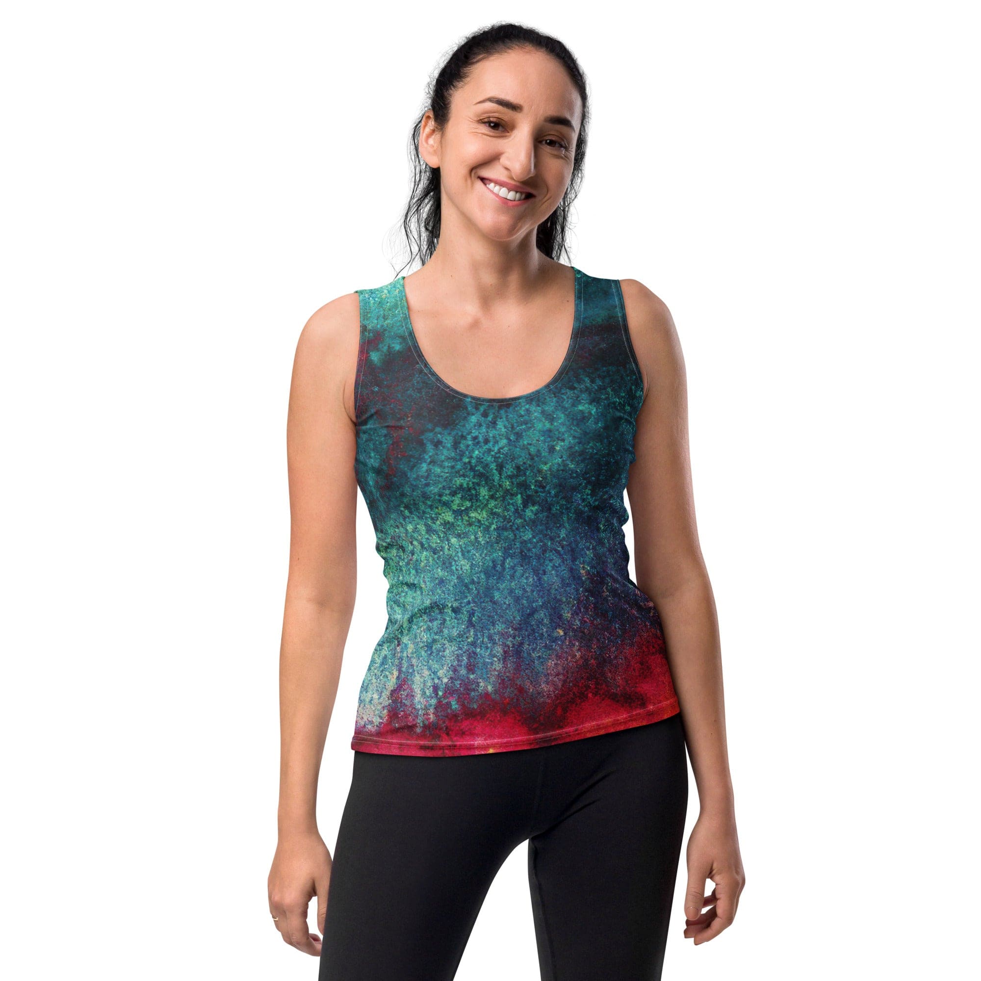 Womens Stretch Fit Tank Top - Multicolor Abstract Pattern-0