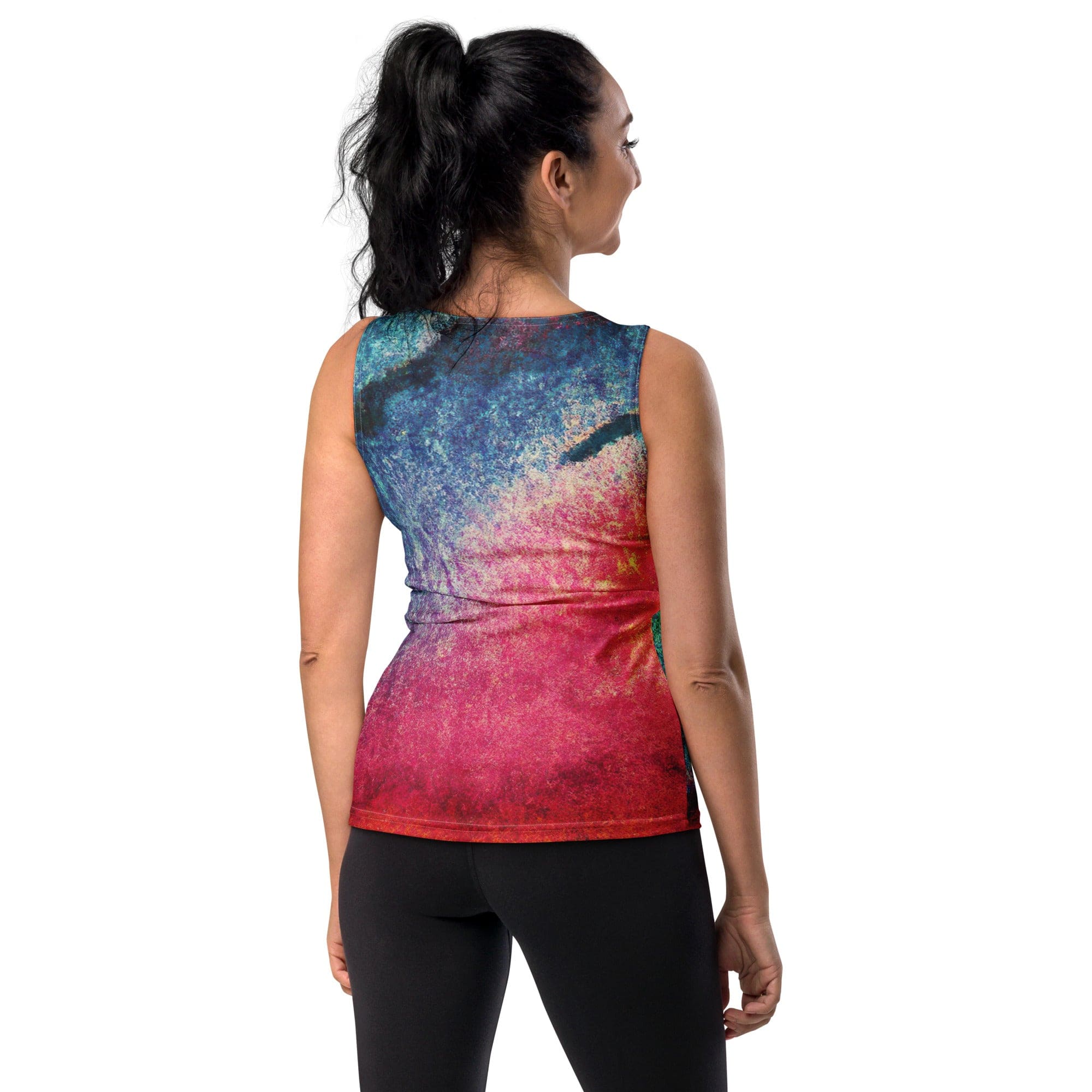 Womens Stretch Fit Tank Top - Multicolor Abstract Pattern-1