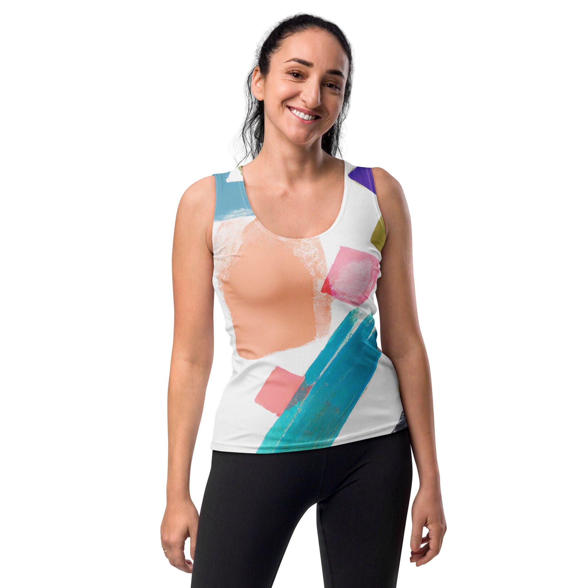 Womens Stretch Fit Tank Top - Pastel Pattern-0