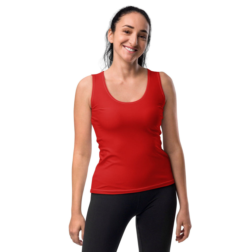 Womens Stretch Fit Tank Top - Red-0