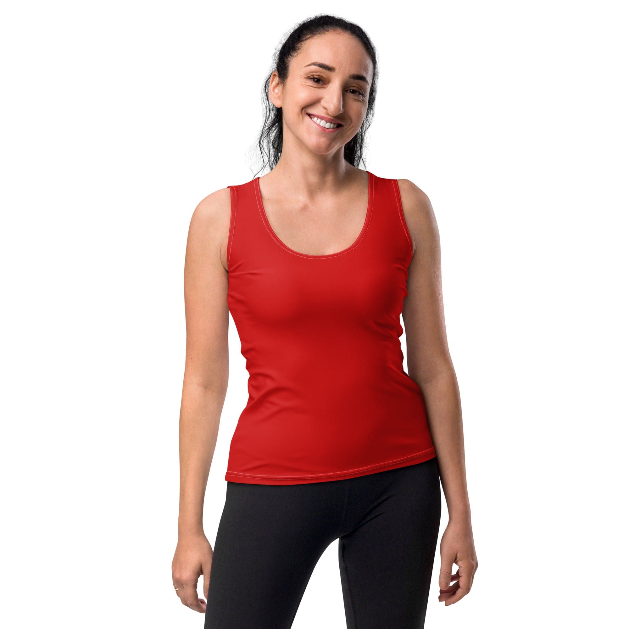 Womens Stretch Fit Tank Top - Red-0