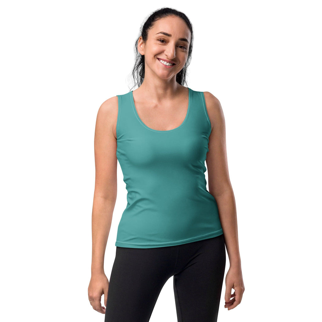Womens Stretch Fit Tank Top - Teal Green-0
