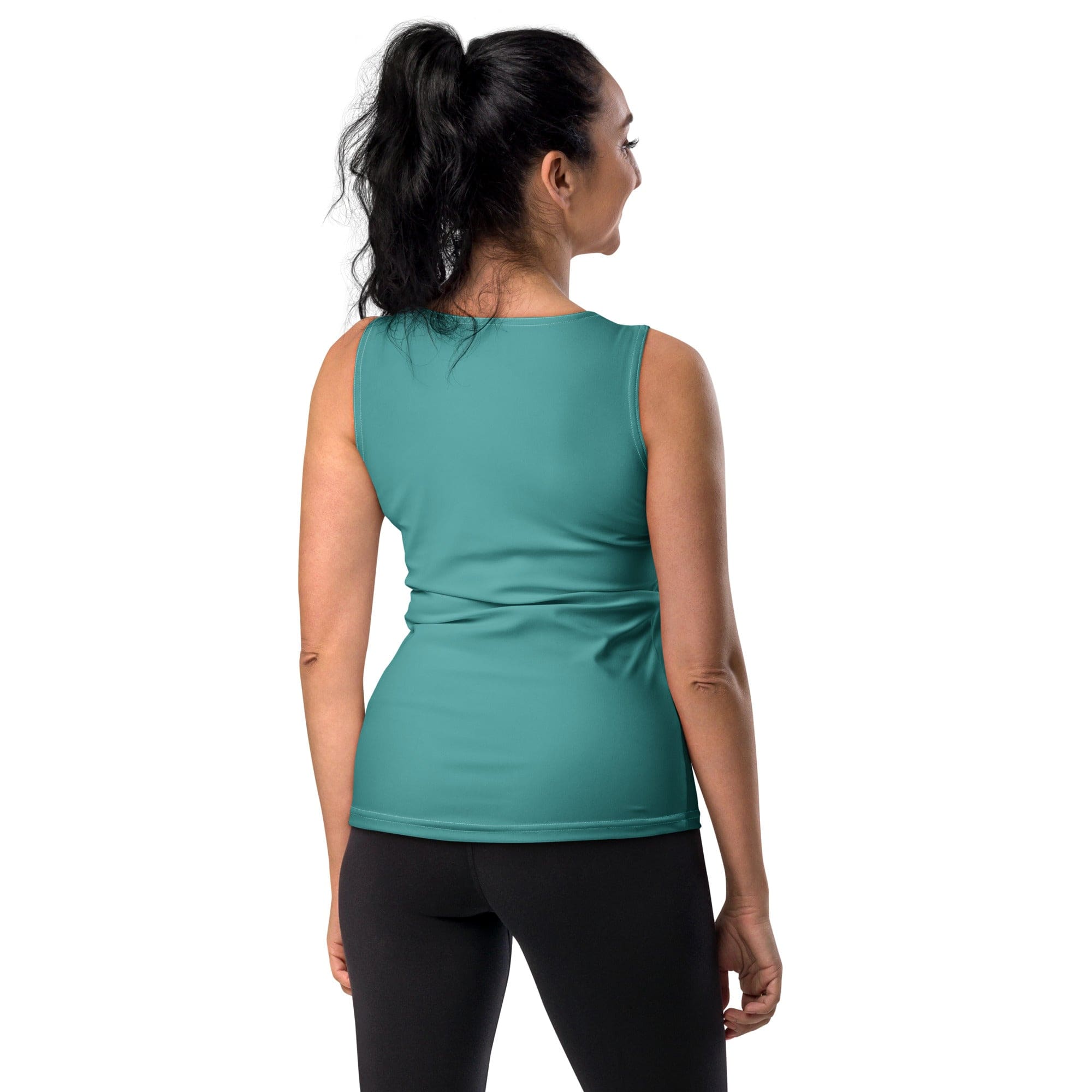 Womens Stretch Fit Tank Top - Teal Green-1